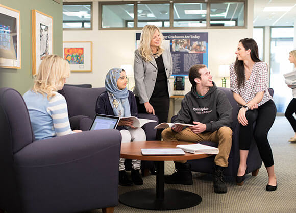 Professor speaks to students at the School of Education